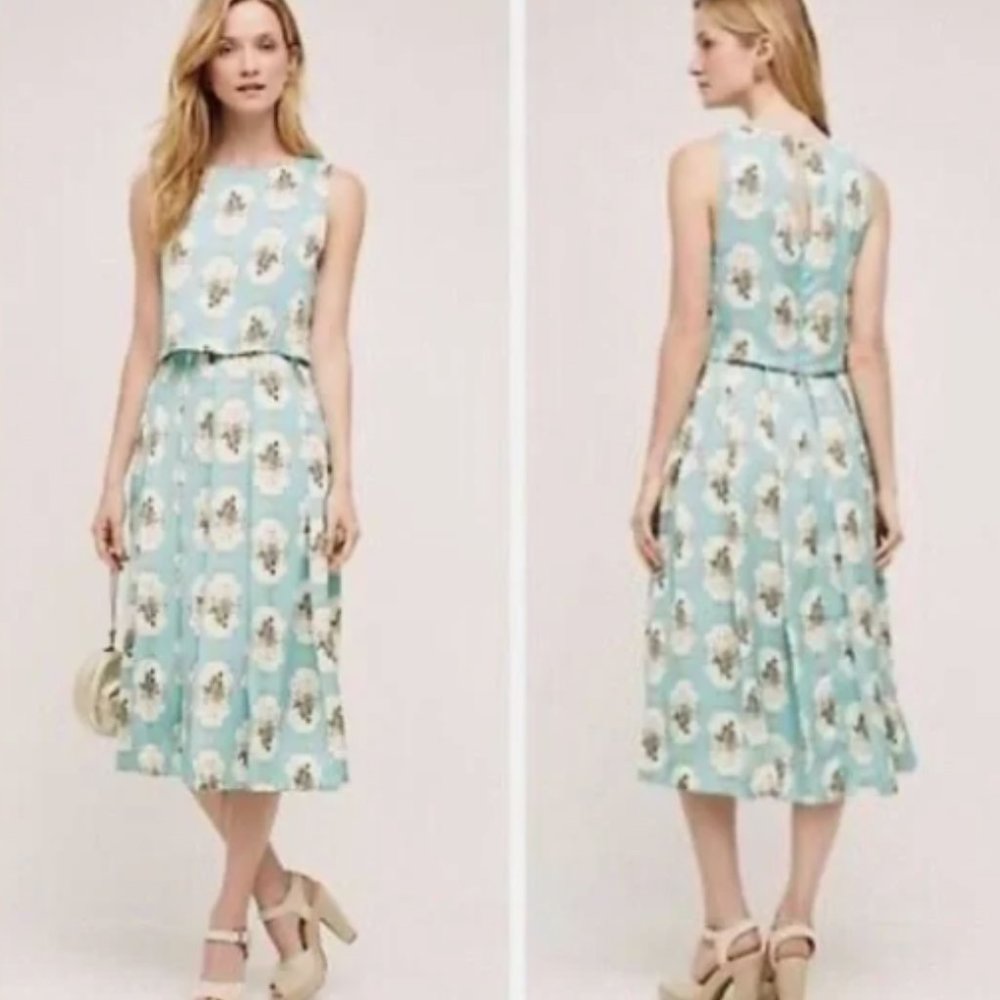 Anthropologie Pankaj & Nidhi Midi Floral Dress